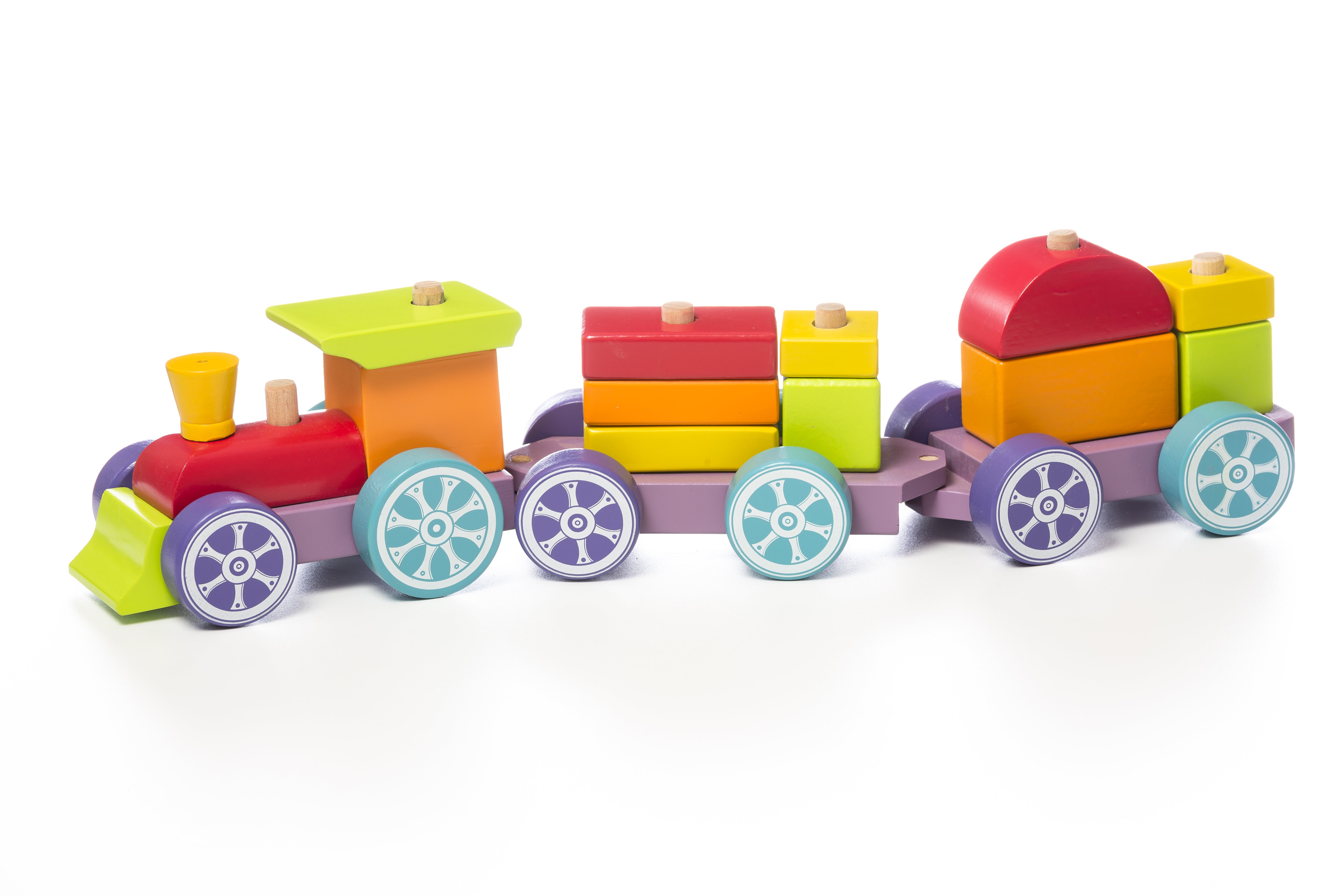 Деревянная игрушка Поезд Радужный экспресс LP-3 Cubika (12923)